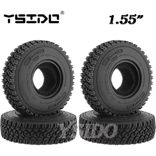 YSIDO 4Pcs 1.55 Soft Rubber Terrain Wheel Tires for RC Crawler Car MST JIMNY Axial AX90069 D90 TF2 Tamiya CC01 LC70