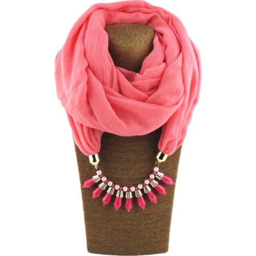 Femme women pendant ring scarfs jewelry hijabs fashion viscose muffler round scarfs cotton soft plain solid scarfs tippet