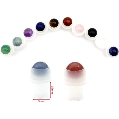 1pcs 9*10mm Natural Gemstone Roller Ball Fit 5ml 10ml Thick Glass Roll On Essential Oil Bottles