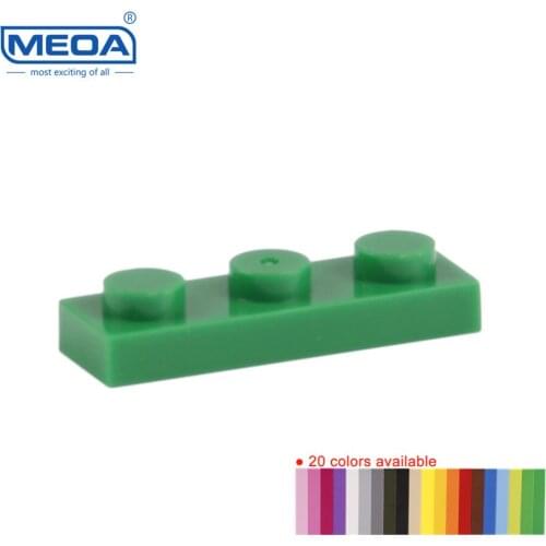 100g=200pcs MEOA Building Blocks Spare Parts 1x3 Lower Bricks 3 Dots Small Block Compatible with log DIY Assemble Toy for Child