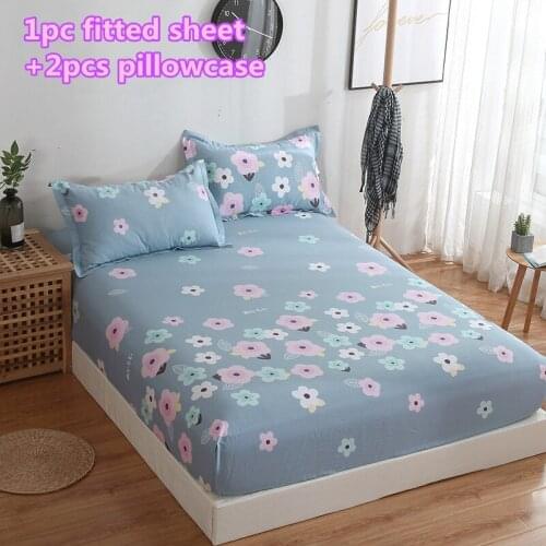 100% Cotton Fitted Sheet pink leopard Mattress Cover single double queen king Bedding Bed Sheets With Elastic Band bedclothes