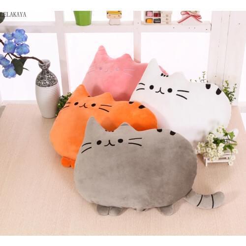 30*40cm Kawaii Cat Pillow PP Cotton Plush Animal Toys Doll Soft Stuffed Cartoon Seat Back Cushion Lumbar Decorative Throw pillow
