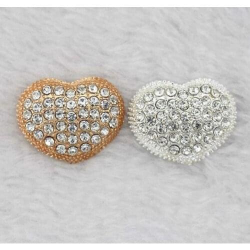 5pcs / Bag High Quality Rhinestone Love Button Cashmere Woolen Coat Leather Button Sweater Diy Decorative Buckle