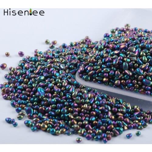 50g / bag new fashion chameleon stone small irregular glass beads rhinestone manicure nail tip decoration tools