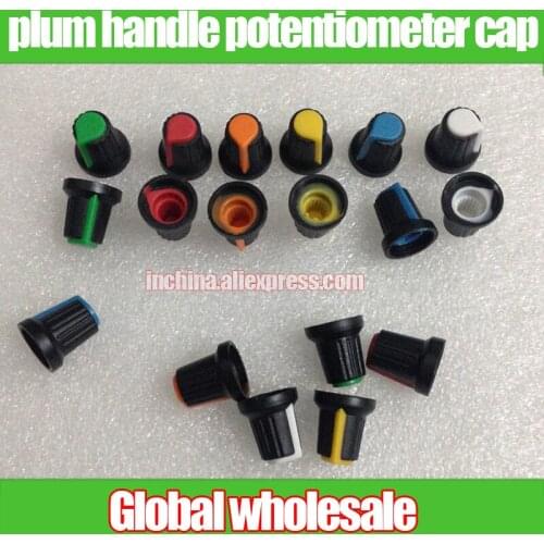 90pcs for Yamaha Soundcraft behringer mixer audio switch plum handle potentiometer knob cap plastic flower shaft handle fader