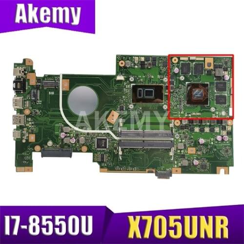 Akemy Original For Asus X705UDR X705UD N705U X705 Laptop Motherboard main board I7-8550U (V4G) GPU 90NB0GV0-R00050