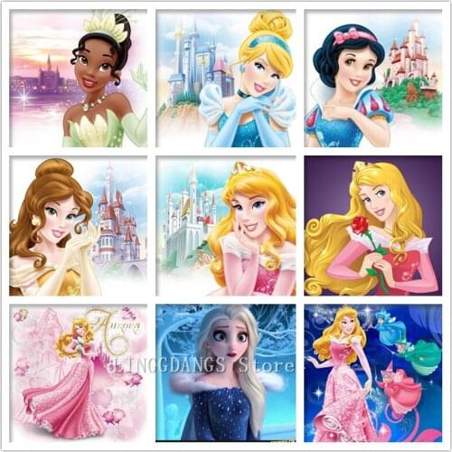 5D DIY Diamond Painting Disney Princess Cartoon Movie Collection Pocahontas Diamond Mosaic Embroidery Cross Stitch Home Decor