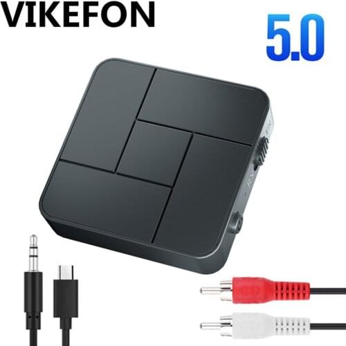 KN326 5.0 Audio Transmitter Receiver Wireless Audio Adapter 3.5mm AUX Jack RCA Wireless Music with Mic for Car PC TV Headphones