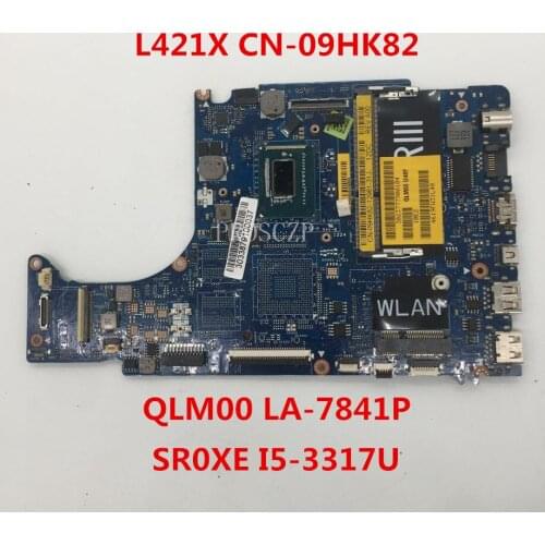 Free shipping For XPS 14 L421x Laptop motherboard CN-09HK82 09HK82 9HK82 QLM00 LA-7841P With SR0XE I5-3437U CPU working well