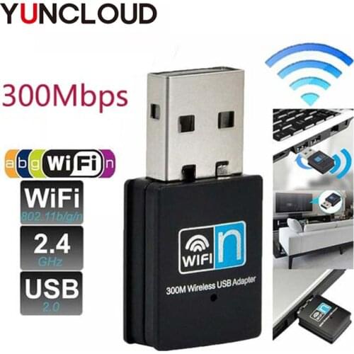 YUNCLOUD 300Mbps Wireless LAN USB WiFi Adapter 2.4G Network Card Dual Mode WiFi Receiver Wifi Repeater For Windows MAC OS Linux