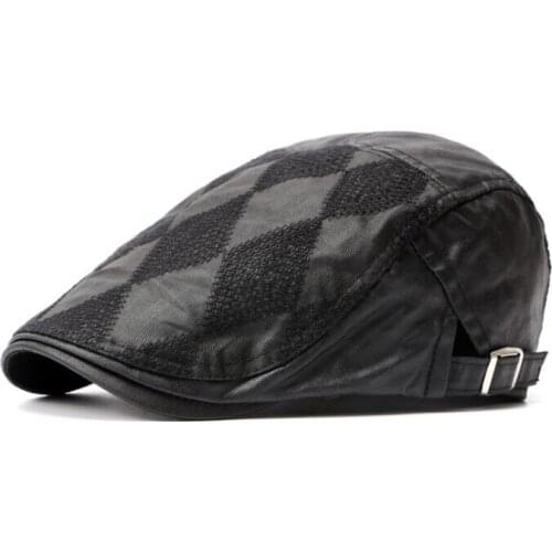 CEQING060 Summer women duckbill beret caps New Men casual washed cotton plaid rhombus Trucker cap Glof hats
