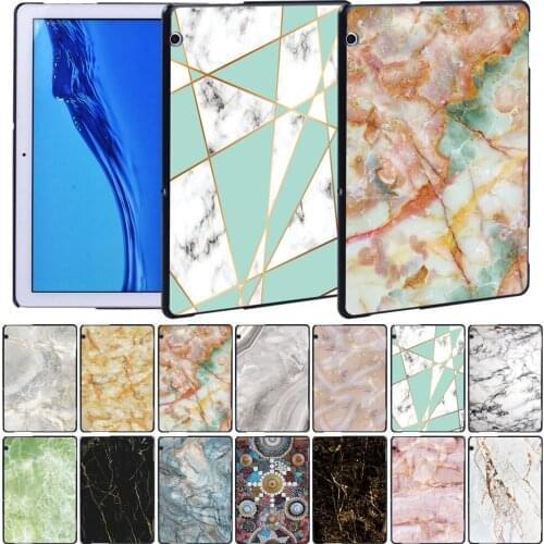 Tablet Case for Huawei MediaPad T5 10 10.1/T3 8.0/T3 10 9.6 Inch Anti-Fall Marble Series Slim Cover Case + Free Stylus