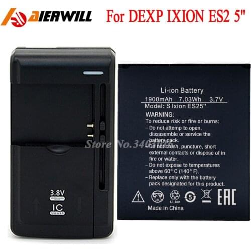 For DEXP IXION ES2 5 Inch Battery ES2 5" Accumulator for THL T6 T6S 1900mAh+Universal Charger