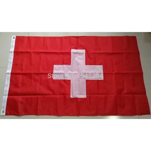 Double-sided Embroidered Sewn Switzerland Flag Swiss National Flag World Country Banner Oxford Fabric Nylon 3x5ft