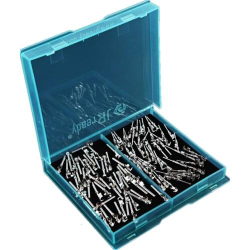 JRready ST6256 100PCS 20# Wrapped Pin Terminals 1062-20-0122 Male And Female Non-insulated Wire Connector Terminals Assorted Kit