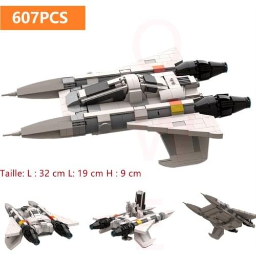 Space Fighter Military Building Blocks Model Movie Collection Buck Rogers Spacecraft Buildmoc Bricks DIY Plane Toys Kids Gifts
