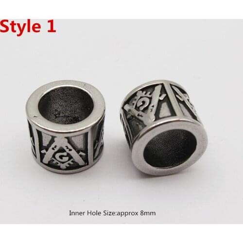 2pcs stainless steel round Hair Braid Dread Dreadlock beard Beads rings Tubes For men women girls boys Hair Accessories