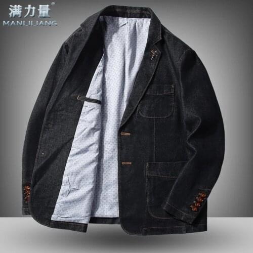 High Quality Mens Suit Jacket Youth Suit Denim Jacket Spring Autumn Loose Casual Small Single Western Cotton Top Clothes