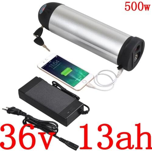500W 36V 13AH Electric Bicycle Battery 36v 10ah 13ah 15ah electric bike lithium battery with 15A BMS and 2A charger free duty