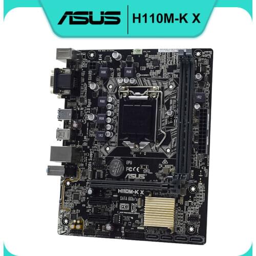For Asus H110M-K Motherboard Intel H110 H110M DDR4 LGA 1151 USB3.0 i7/i5/i3 SATA3 Original Used Motherboard