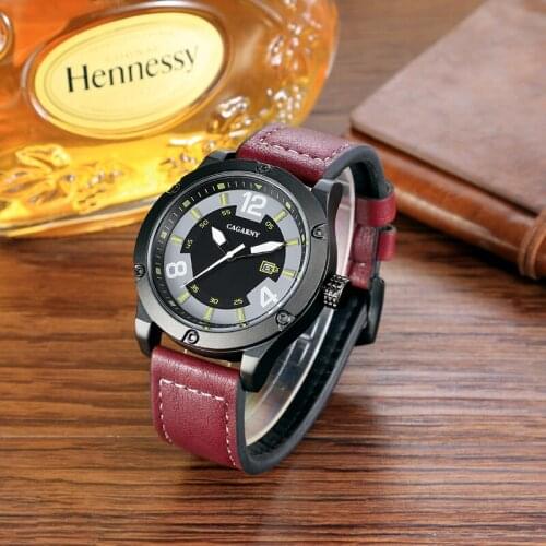 Relogio Masculino Luxury Brand CAGARNY Men Watches Auto Date Chronograph Quartz Watch Men Gold Casual Sport Military Wrist Watch