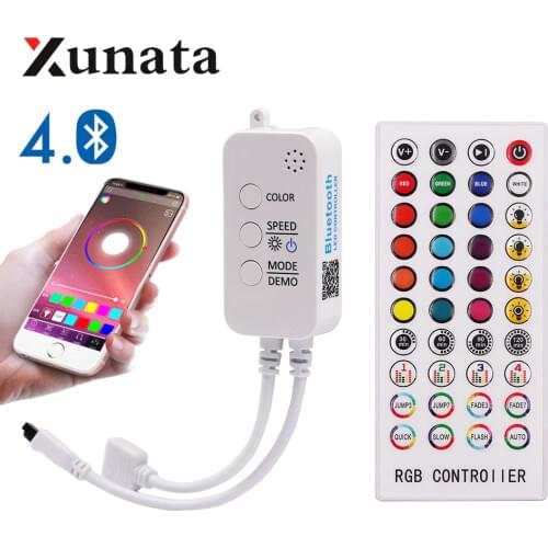 DC 5-24V Bluetooth Music Controller with IR 40 Key Remote For 5050 2835 RGB LED Strip