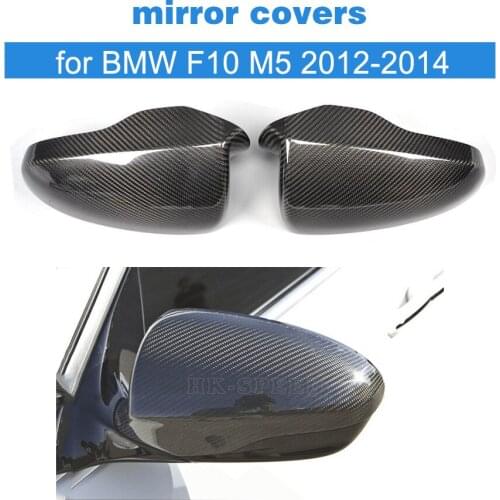 Carbon Fiber Add on Style Auto Side Rearview Mirror Trim Covers Caps for BMW F10 M5 2012-2014