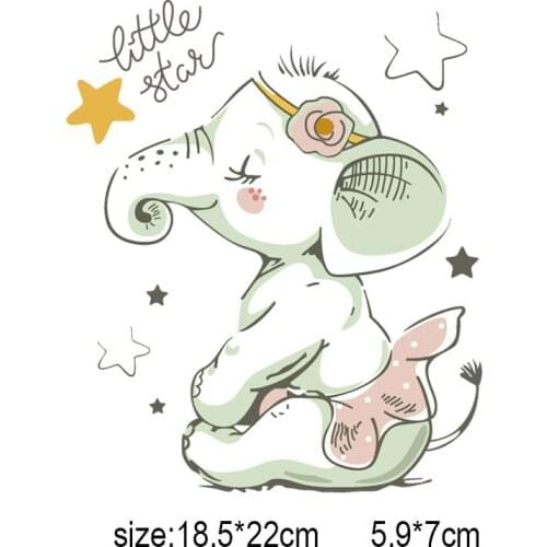 Cartoon Animal Patches Hot Heat Transfer Cloth Printing Sticker DIY Iron On Clothing Bag Shoes Custom Brand Logo