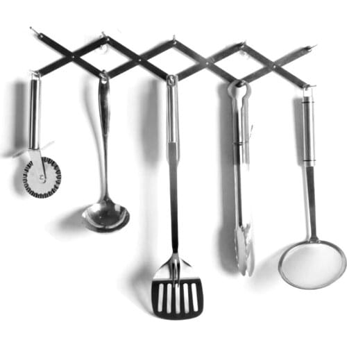 New 4 Sectional Adjustable Utensil Organizer Stainless Steel Spoon Holder Storage Rack Pot Lid Plate Holder Rack