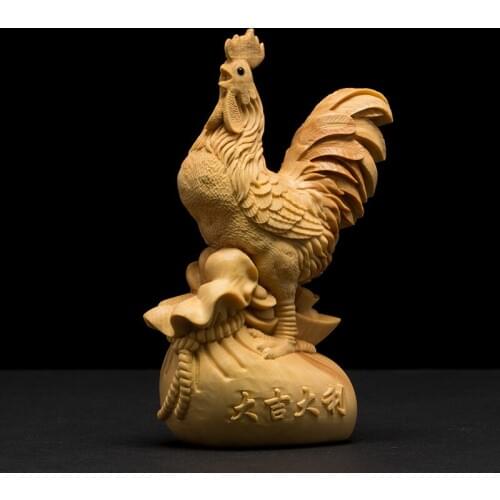 Twelve Zodiac Shuxiang Chinese Zodiac Rooster Wood Carving Home Feng Shui Wood Bixie Feng Shui Ornaments Home Wall Decorations