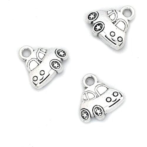 20pcs/lot Antique Silver Car 11.8*11.3mm Charm Pendant for Bracelet Necklace Jewelry DIY Making Accessories