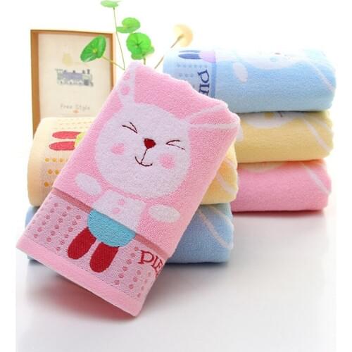 75*35CM Cartoon Rabbit Print Face Towels Cotton Jacquard Bath Towels for Adults Home Absorbent Soft Bathroom Towel Toalla Playa