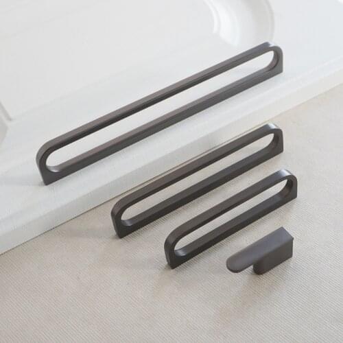 3.66" 5" 7.55" 12.6" Gun Black Drawer Handles Kitchen Cabinet Pulls Ring Cupboard Wardrobe Door Knob Hardware 93 128 192 320mm