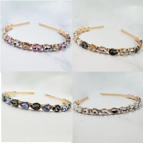 New Crystal Tiaras And Crowns Bridal Headband Women Girl Wild Simple Wedding Party Hair Jewelry Fashion Prom Accessories Gift