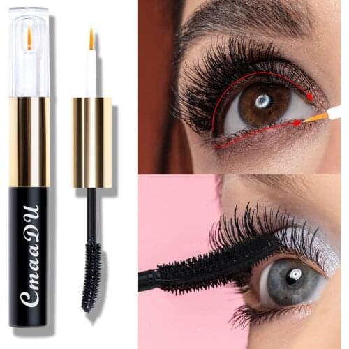 Mascara 2 In 1 Waterproof Cosmetic Eyelash Extension Mascara with Growth Enhancer Serum for Makeup