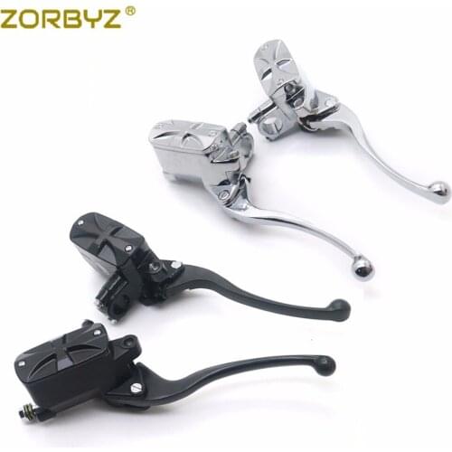 ZORBYZ Universal 7/8" 22mm Cross Handlebar Control Reservoir Brake Hydraulic Clutch Levers For Victory Kawasaki Honda Harley