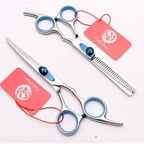 Z1003 6" 17.5cm JP Steel Purple Dragon Blue Professional Hairdressing Cutting Shears Thinning Scissors Human Hair Scissors Set