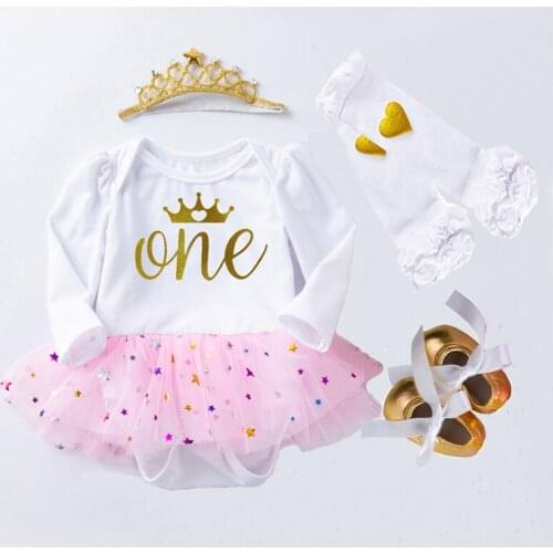 0-24 Months Newborn Baby Girl Flower Clothes Long Sleeve Lace Romper Dress Baby Girl Clothing Birthday Gift Infant Party Dress