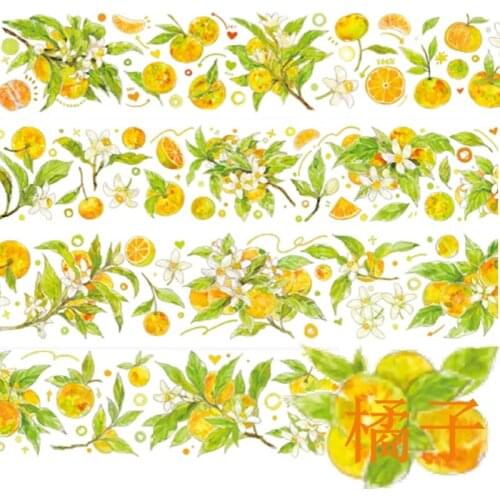 1 Loop Tangerine Fruit Washi Sample Mandarin Journal Masking Tape Pet Flower Collage