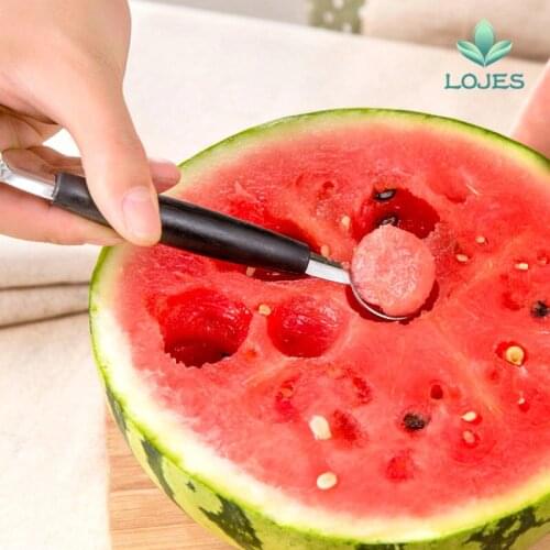 1Pcs Creative Fruit Carving Double Head Watermelon Baller Ice Cream Dig Ball Scoop Spoon DIY Assorted Cold Dishes Tool