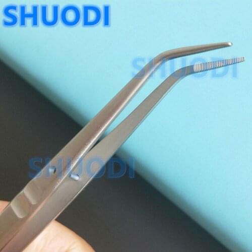 1 piece Stainless Steel Dental College Tweezer Cotton Dressing Forcep Dental Oral Examination Tool Serrated Tip