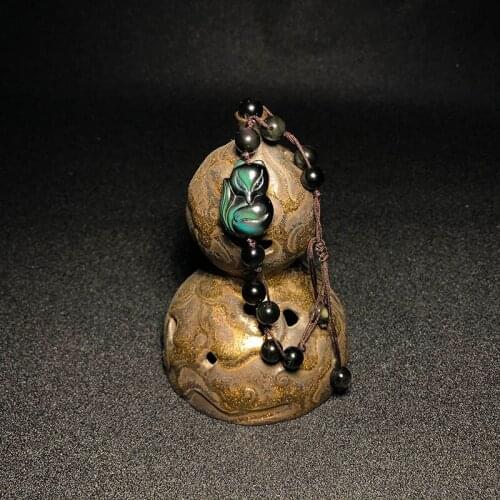 Beads For Bracelets Fox Rope Bracelet Men Jewelry Cute Fox Natural Stone Rainbow Beaded Adjustable Bracelet Women For Couples