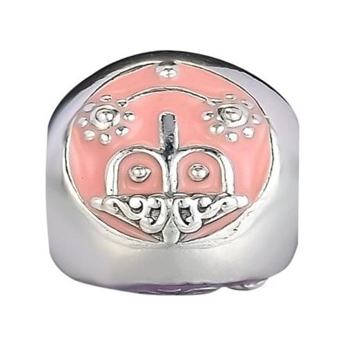 World Sign Charm Beads For Jewelry Making Mixed Color Enamel Beads for Charms Bracelets Women Sterling Silver 925 Jewelry DIY