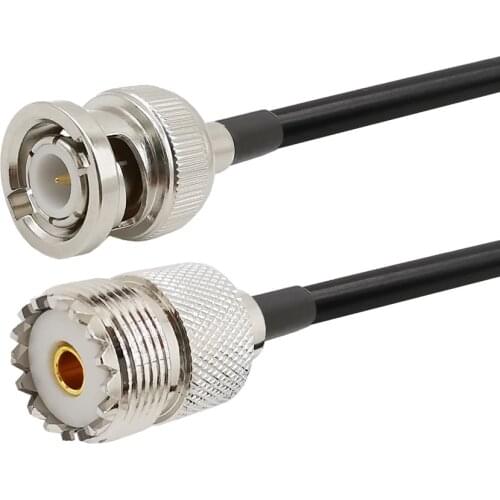 CB Ham Radio Antenna Adapter, UHF Female SO239 to BNC Male RG58 Extension Cable 1/2/5/8/10/12/15M