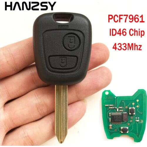 2 buttons 433Mhz Car Key For Citroen Saxo Xsara Picasso Berlingo Replaceable Remote Key shell Case With ID46 Chip Uncut blade