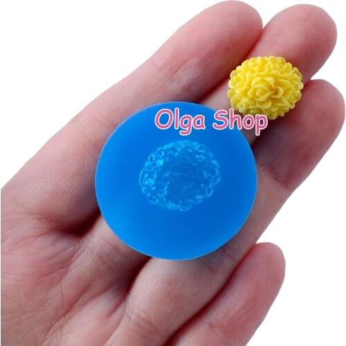 HYL290U 15.9mm x 13.6mm Flower Silicone Mold Fondant Cake Decoration Candy Resin Clay Earrings Necklace Craft Soap Candle