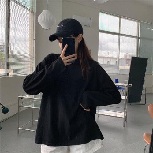 Harajuku Basic Women Summer New Oversized Cotton T Shirt Solid Casual Loose Tshirt Korean O Neck Female Tops oversized T-shirt