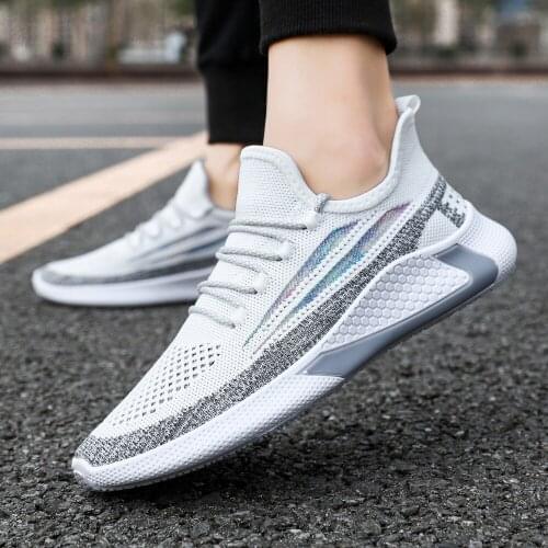 Mens Summer Sports Shoes Leisure Breathable Sneakers for Men Soft Sole Mesh Lace-up Male Footwear