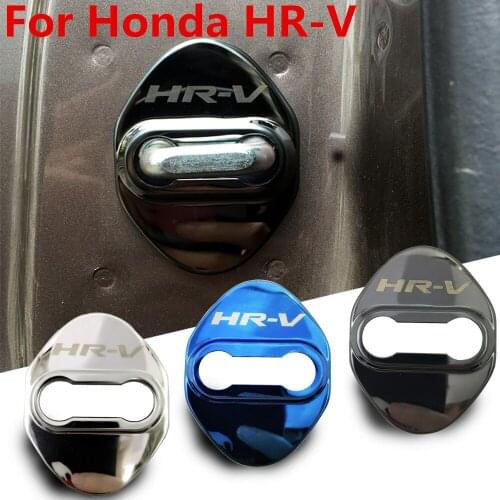 FLYJ 4PCS Car Door Lock Buckle cover Latch Stop Anti Rust Door Lock cover Protect Buckle Cover For Honda HRV HR-V Car sticker