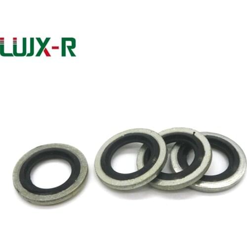 LUJX-R Carbon Steel Galvanizing+NBR Combined Bonded Washer BS/A Rubber Gasket Rings G1/8,G1/4 British System/BSP Screw Plug Seal